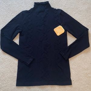 Isis black cable funnel neck top (size M)